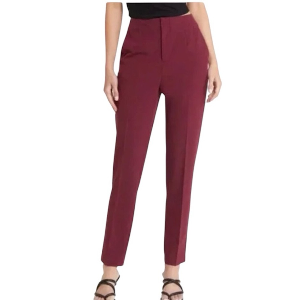 Open Edit Women's Burgundy London Slim Ankle Trouser Pants Size XS NEW‎